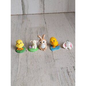 Easter lamb‎ chick figurine bunny home decor set spring Vintage
